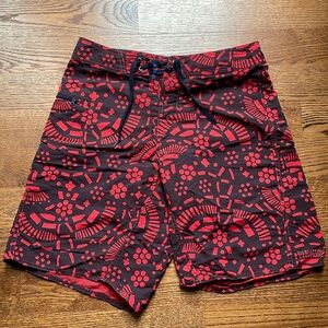 Patagonia Red and Black Board Shorts Swimwear